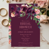 Elegant Burgundy Blush Pink Floral Vrijgezellenfee Kaart