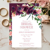 Elegant Burgundy Blush Pink Floral Vrijgezellenfee Kaart