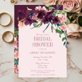 Elegant Burgundy Blush Pink Floral Vrijgezellenfee Kaart