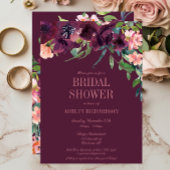 Elegant Burgundy Blush Pink Floral Vrijgezellenfee Kaart