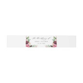 Elegant Burgundy Blush Pink Floral Wedding Uitnodigingen Wikkel (Vlak)
