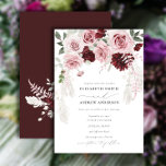 Elegant Burgundy Blush Pink Roses Floral Wedding Kaart<br><div class="desc">De huwelijksuitnodiging is een verbluffend kunstwerk dat de schoonheid van de natuur in al zijn splinters laat zien. Het rijke bruine kleurenpalet wordt prachtig aangevuld met de zachte en delicate, wazige roze rozen en de natuurlijke, oortige tinten van het pampasgras, waardoor een gevoel van harmonie en evenwicht ontstaat dat echt...</div>