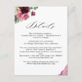 Elegant Burgundy Blush Pink Weddenschap Details Informatiekaartje (Voorkant)