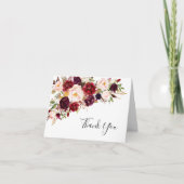 Elegant Burgundy Blush Pink Wedding Bedankkaart (Voorkant)