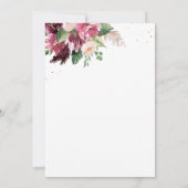 Elegant Burgundy Blush Pink Welcome Dinner Kaart (Achterkant)