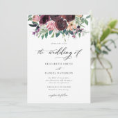 Elegant Burgundy Blush QR Code Fotohuwelijk Kaart (Staand voorkant)