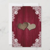 Elegant Burgundy Blush Rustic Wood Floral Wedding Kaart (Achterkant)