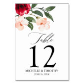 Elegant Burgundy Blush Waterverf Floral Wedding Kaart (Voorkant)