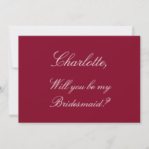 Elegant Burgundy Bridesmaid-voorstel Uitnodiging