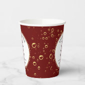 Elegant Burgundy Business Shower Logo Papieren Bekers (Links)