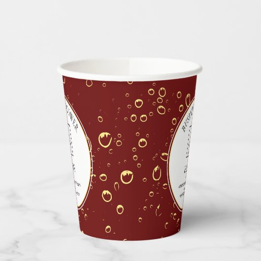 Elegant Burgundy Business Shower Logo Papieren Bekers (Links)