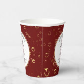 Elegant Burgundy Business Shower Logo Papieren Bekers (Rechts)