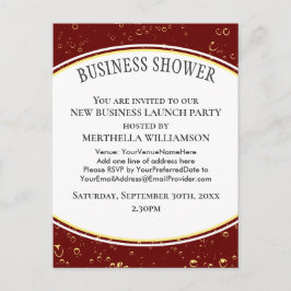 Elegant Burgundy Business Shower Uitnodiging Briefkaart
