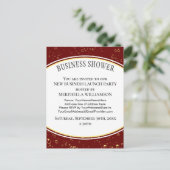 Elegant Burgundy Business Shower Uitnodiging Briefkaart (Staand voorkant)