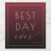 Elegant Burgundy Celebration Wine Label Wijn Etiket (Enkel label)