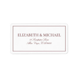 Elegant Burgundy Classic Script Etiket