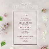 Elegant Burgundy Classic Script Monogram Weddensch Acryl Uitnodigingen