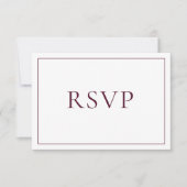Elegant Burgundy Classic Script RSVP Kaartje (Voorkant)