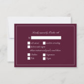 Elegant Burgundy Classic Script RSVP Kaartje (Achterkant)