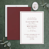 Elegant Burgundy Classic Script Weddenschap Kaart