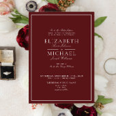 Elegant Burgundy Classic Script Weddenschap Kaart