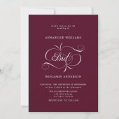 Elegant Burgundy Classic Wedding  Kaart (Voorkant)