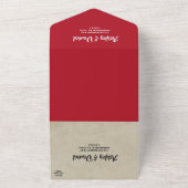 Elegant Burgundy Classy Romantic Wedding All In One Uitnodiging (Buitenkant)