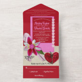 Elegant Burgundy Classy Romantic Wedding All In One Uitnodiging (Binnen)