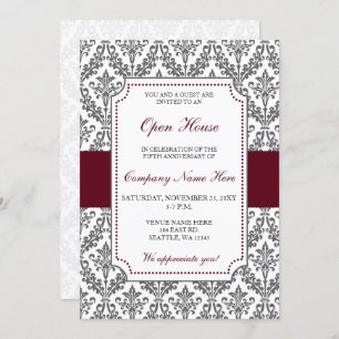Elegant Burgundy Corporate party Invitation Kaart