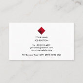 Elegant Burgundy Diamond Logo op White Visitekaartje (Achterkant)