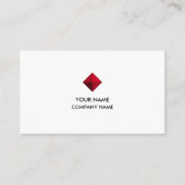 Elegant Burgundy Diamond Logo op White Visitekaartje (Voorkant)