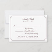 Elegant Burgundy Double Frame Wedding RSVP Card Kaartje (Voorkant)
