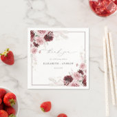 Elegant Burgundy Dusty Roos Waterverf bruiloft Servet (Insitu)