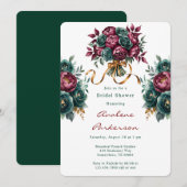 Elegant Burgundy Emerald Peony Vrijgezellenfeest Kaart (Voorkant / Achterkant)