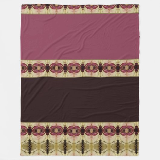 Elegant Burgundy en Brown Fleece Deken (Voorkant)