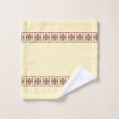 Elegant Burgundy en Cream Floral Bad Handdoek (Wasdoekje)