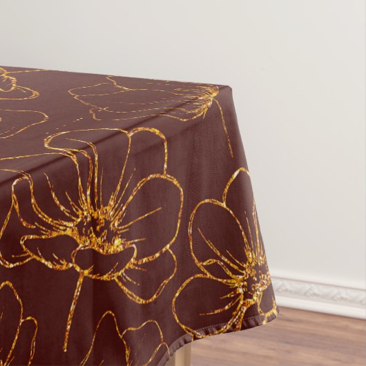 Elegant Burgundy en Gold Floral Table Cloth Tafelkleed (Voorbeeld)