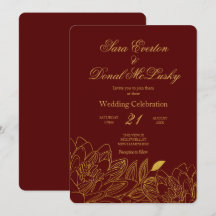 Elegant Burgundy en Gold Floral tijdens het herfst