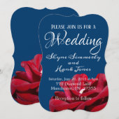 Elegant Burgundy en Navy Blue Winter Wedding Kaart (Voorkant / Achterkant)