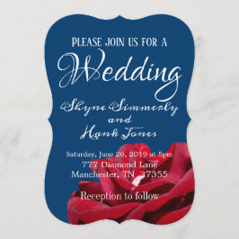 Elegant Burgundy en Navy Blue Winter Wedding Kaart