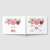Elegant Burgundy en Rosy Floral Gastenboek (Volledig)