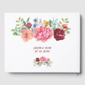 Elegant Burgundy en Rosy Floral Gastenboek (Achterkant)