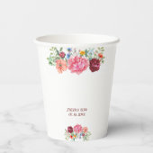 Elegant Burgundy en Rosy Floral Papieren Bekers (Achterkant)