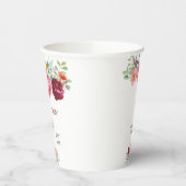 Elegant Burgundy en Rosy Floral Papieren Bekers (Links)