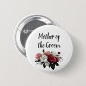 Elegant Burgundy en Roze Moeder van de Groom Ronde Button 5,7 Cm (Voorkant /achterkant)