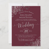 Elegant Burgundy en Silver Wedding Livestream Kaart (Voorkant)