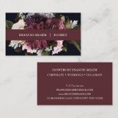 Elegant Burgundy en White Floral | Visitekaartje (Voorkant / Achterkant)