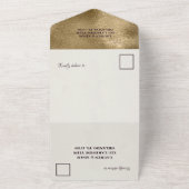 Elegant Burgundy & Faux Gold Wedding All In One Uitnodiging (Buitenkant)