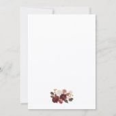 Elegant Burgundy fig Floral Wedding Announcement Kaart (Achterkant)