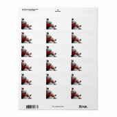Elegant Burgundy Floral - Adres label - bruiloft